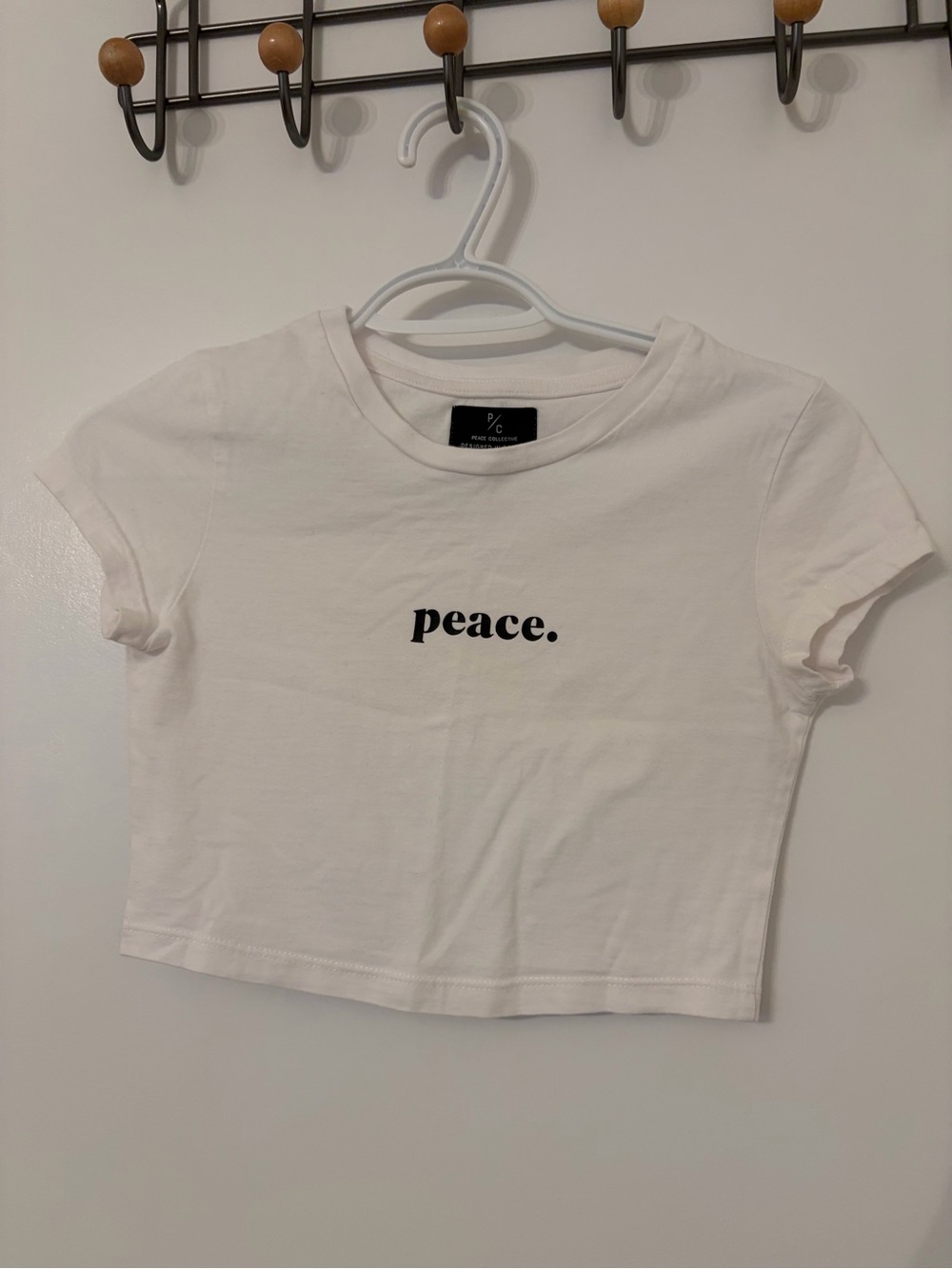 Peace Cropped Tee - White